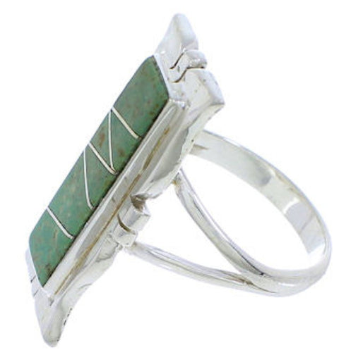 Southwestern Turquoise Jewelry Silver Ring Size 5-1/4 MX23559